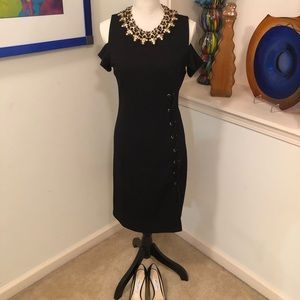 Black lace up dress by Guess